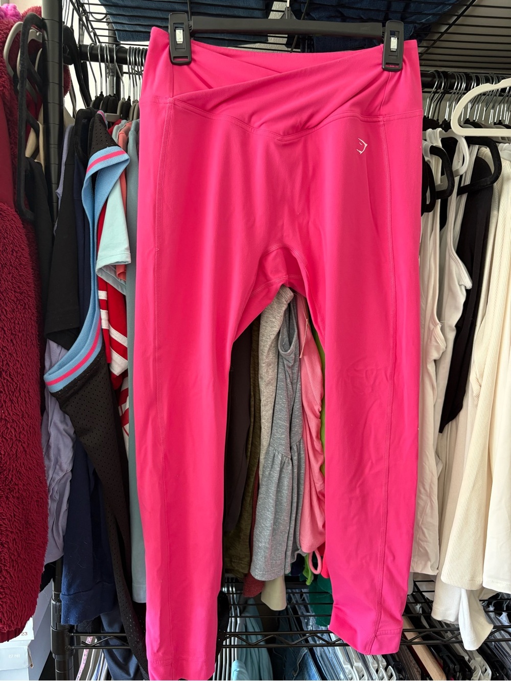 Gymshark Bright Hot Pink V-Front High-Waist Kids Leggings